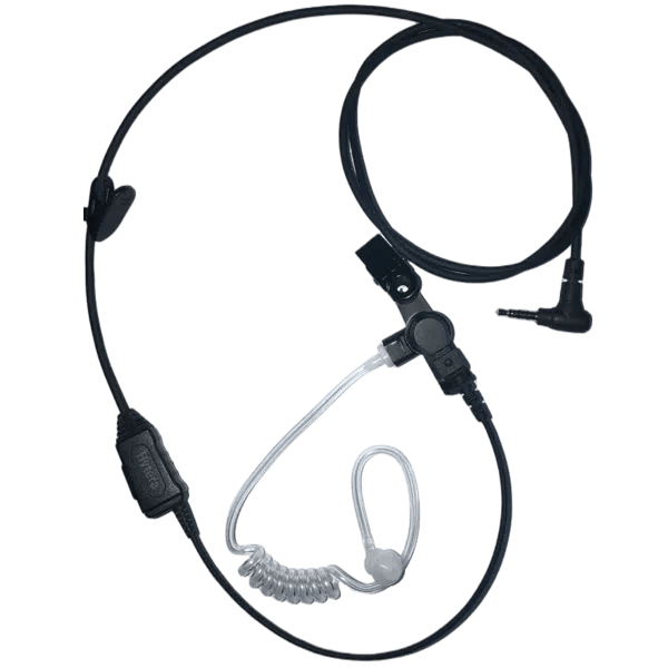EAS07 Earpiece with in-line PTT & Transparent Acoustic Tube - USAPOC